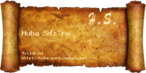 Huba Sára névjegykártya